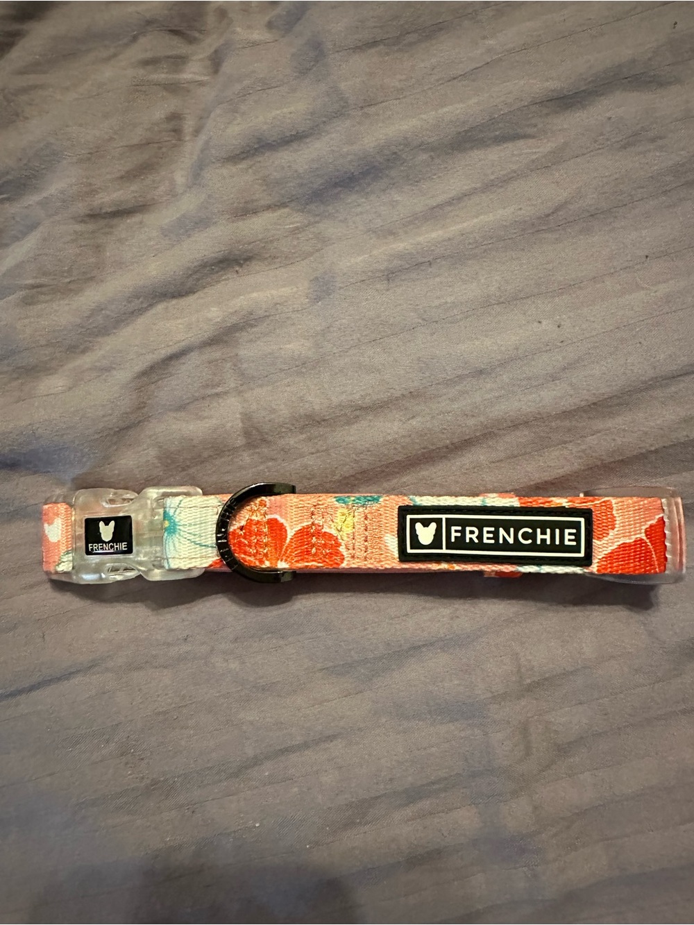 Frenchie Peach Floral Key/Card Holder Strap